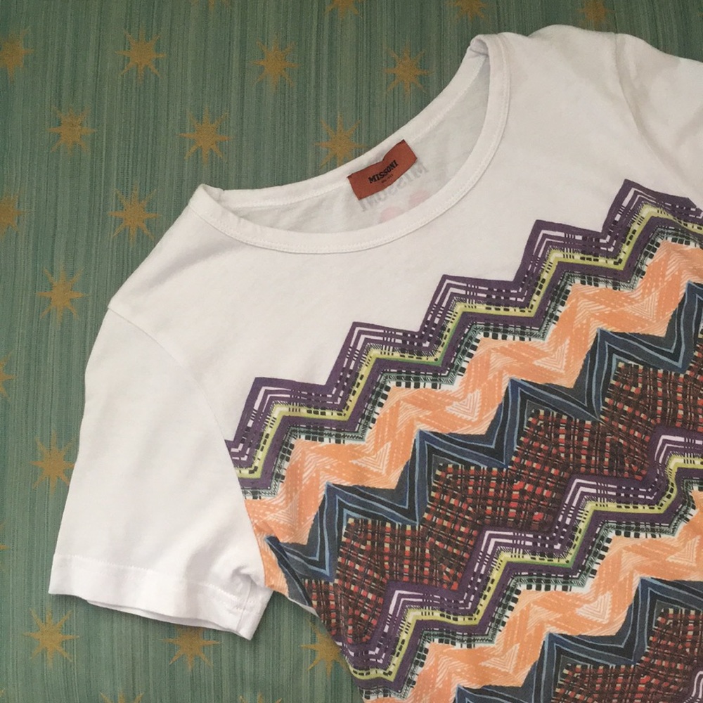 Missoni Chevron Zig-Zag Print Cotton Tee